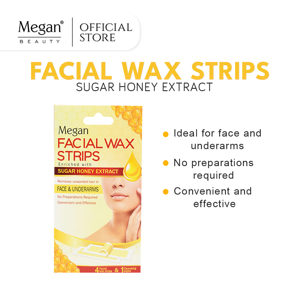 Megan Sugar Honey Facial Wax Strips 4's