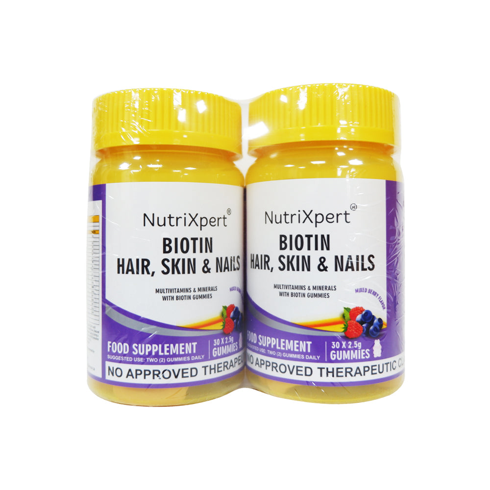 NutriXpert Biotin Hair, Skin & Nails Gummies 30's Bundle