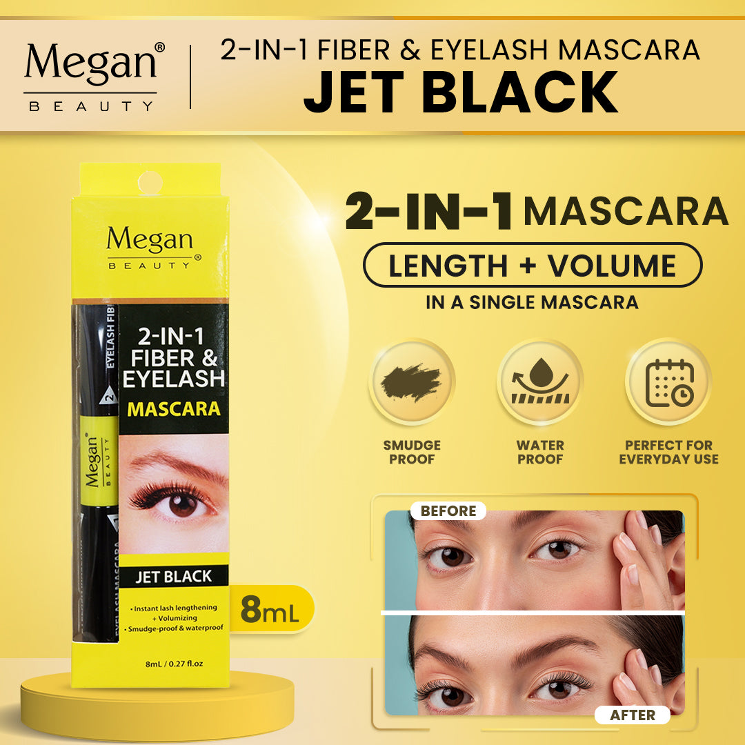 Megan 2-in-1 Fiber & EyeLash Mascara 8ml - Jet Black