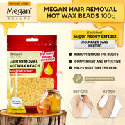 Megan Beauty Hot Wax Beads 100g - Sugar Honey