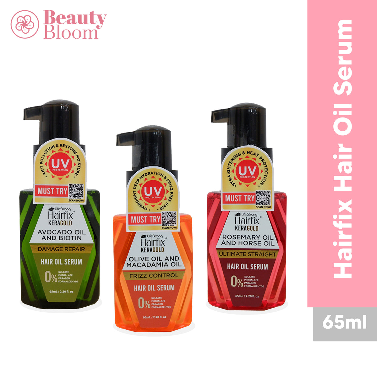Hairfix Keragold Hair Oil Serum 65ml