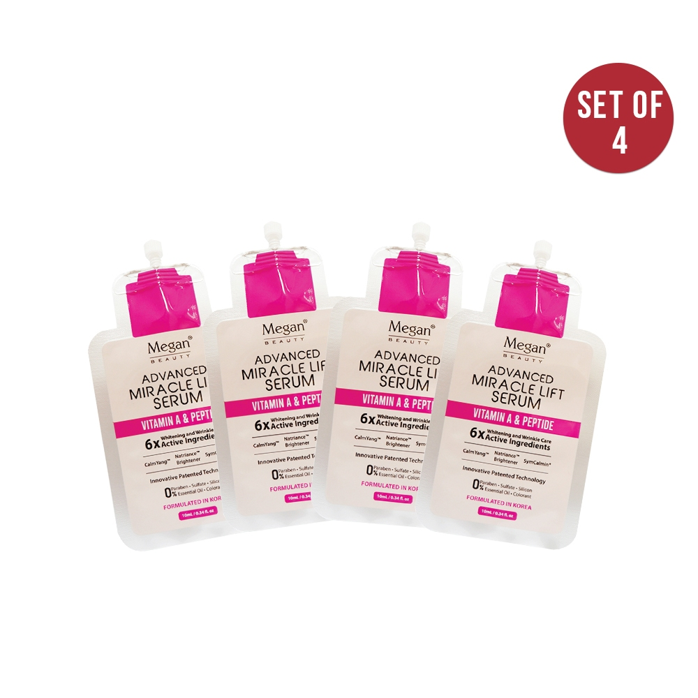 Megan Beauty Lift Serum 10ml - Vitamin A and Peptide Set of 4