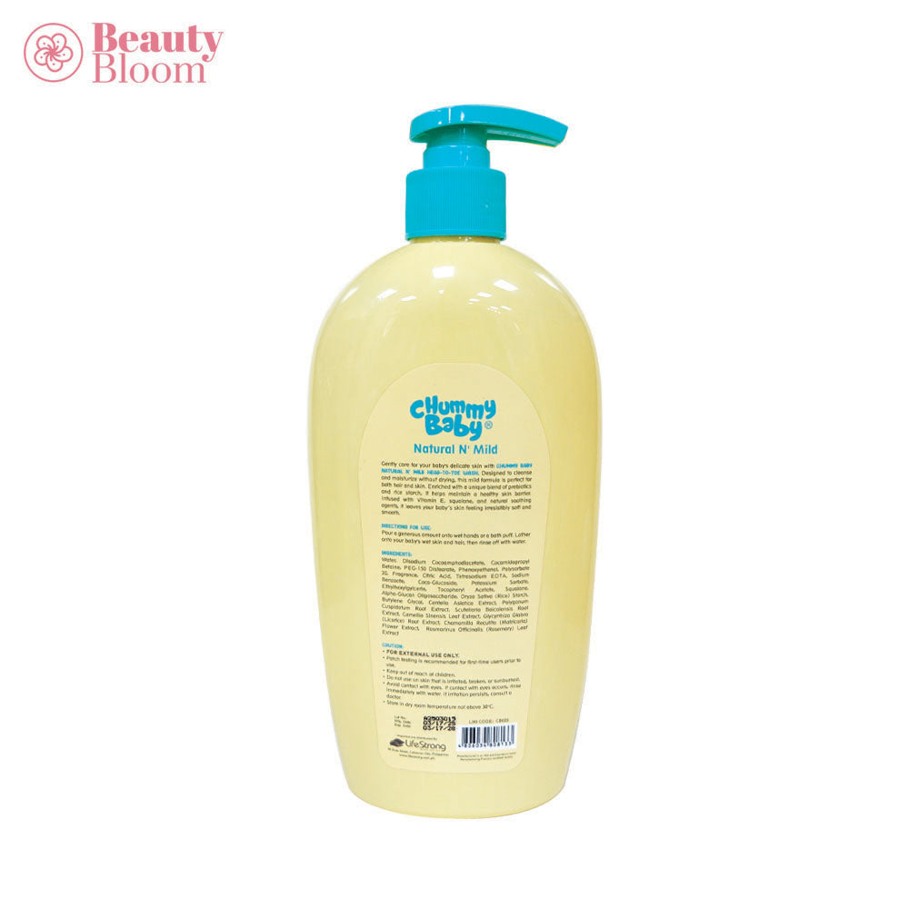 Chummy Baby Natural N' Mild 3-in-1 Head to Toe Wash 500mL
