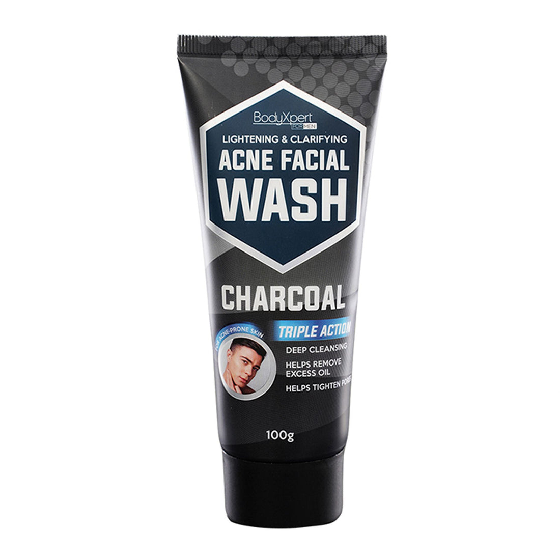 BodyXpert for Men Acne Facial Wash Charcoal 100grms