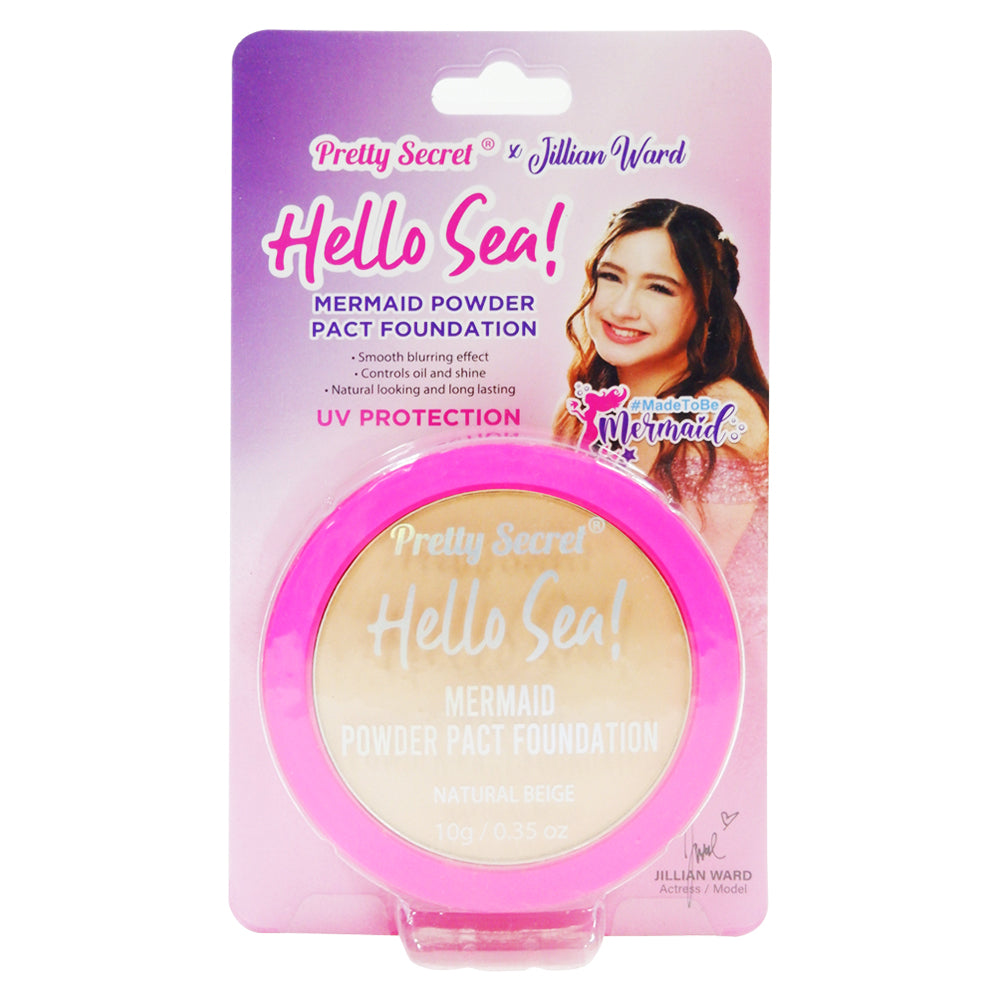 Pretty Secret Mermaid Face Powder Pact 10g- Natural Beige