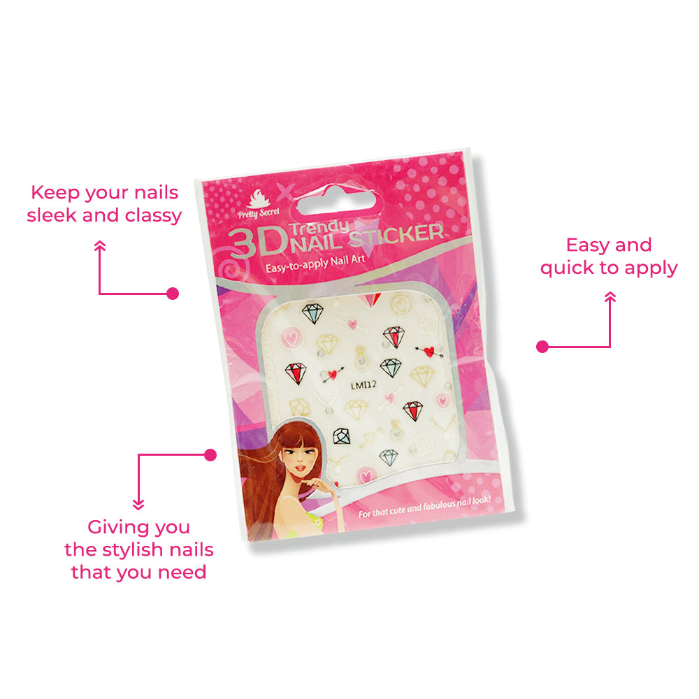 Pretty Secret 3D Nail Sticker - Trendy