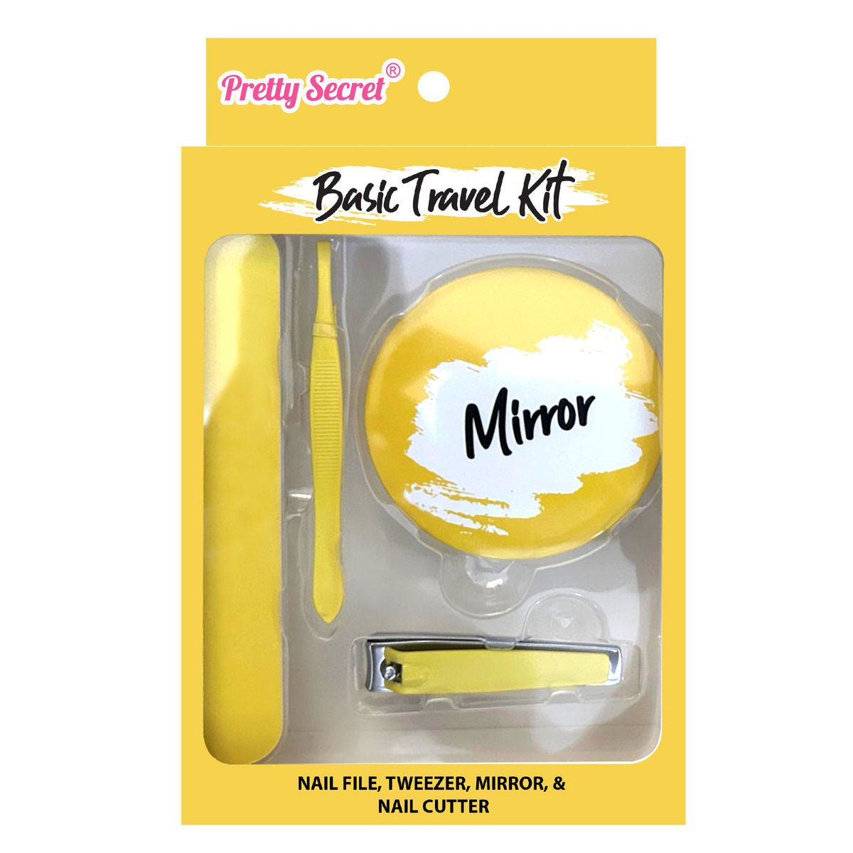 Pretty Secret Basic Travel Kit Mini Manicure Set with Mirror