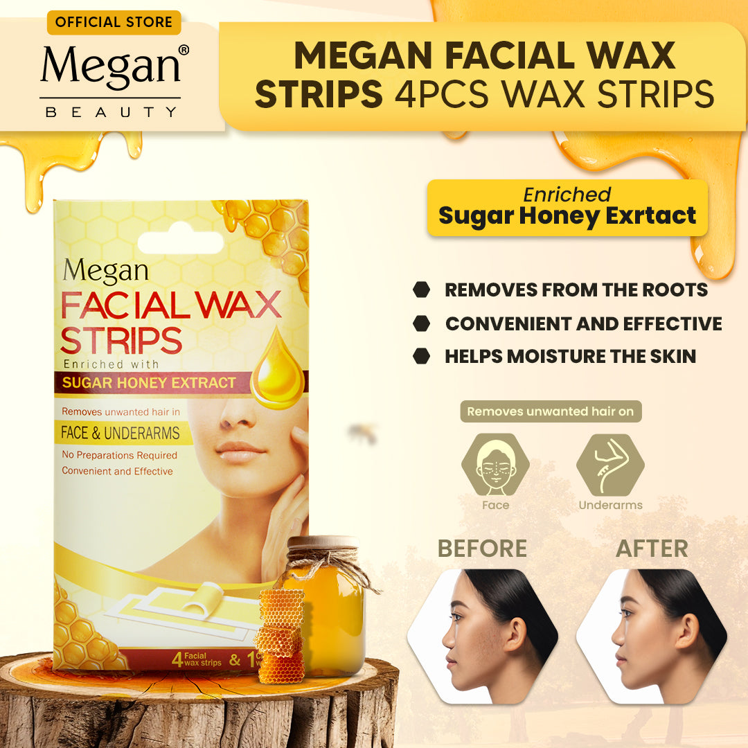 Megan Sugar Honey Facial Wax Strips 4's