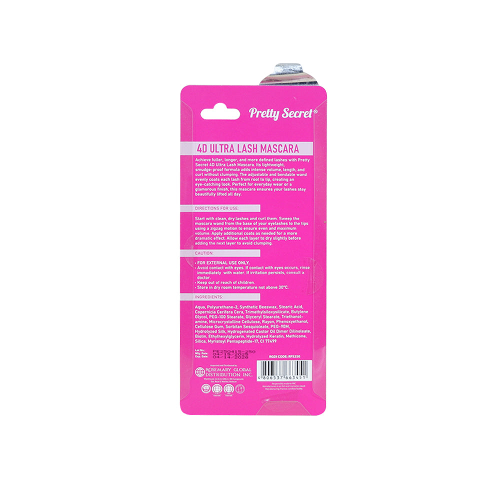 Pretty Secret 4D Ultra Lash Mascara 20ml - Rich Black