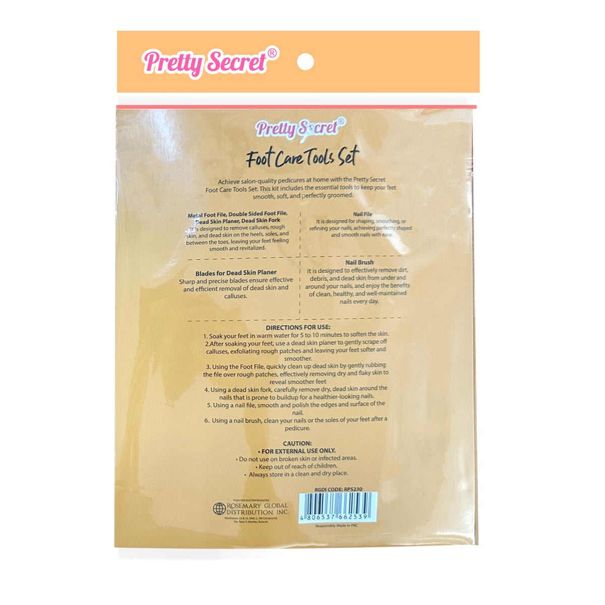 Pretty Secret Foot Care Tools Set