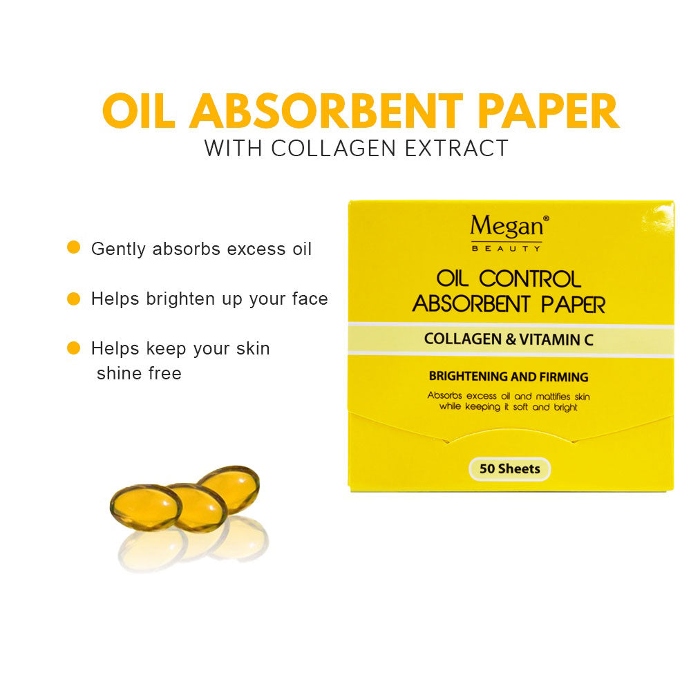 Megan Oil Absorbent Paper - Collagen Extract 50's