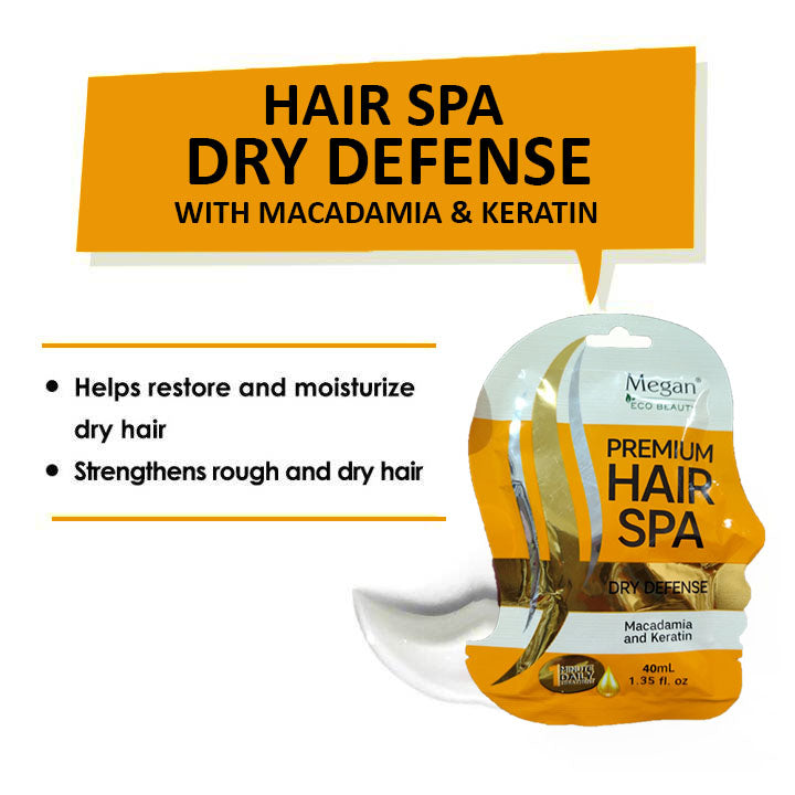 Megan Hair Spa Macadamia and Keratin 40ml - Dry Defense