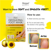 Megan Exfoliating Foot Mask with Collagen & Sunflower