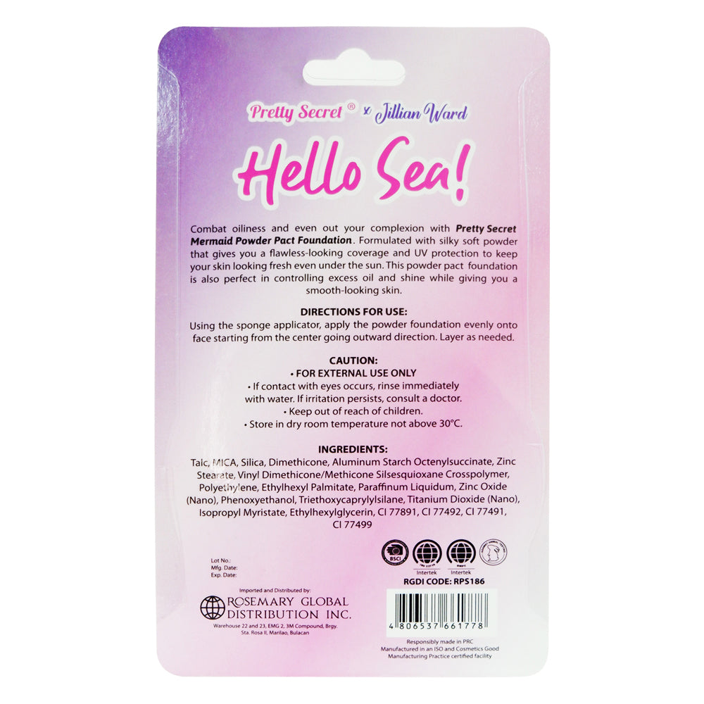 Pretty Secret Mermaid Face Powder Pact 10g- Natural Beige