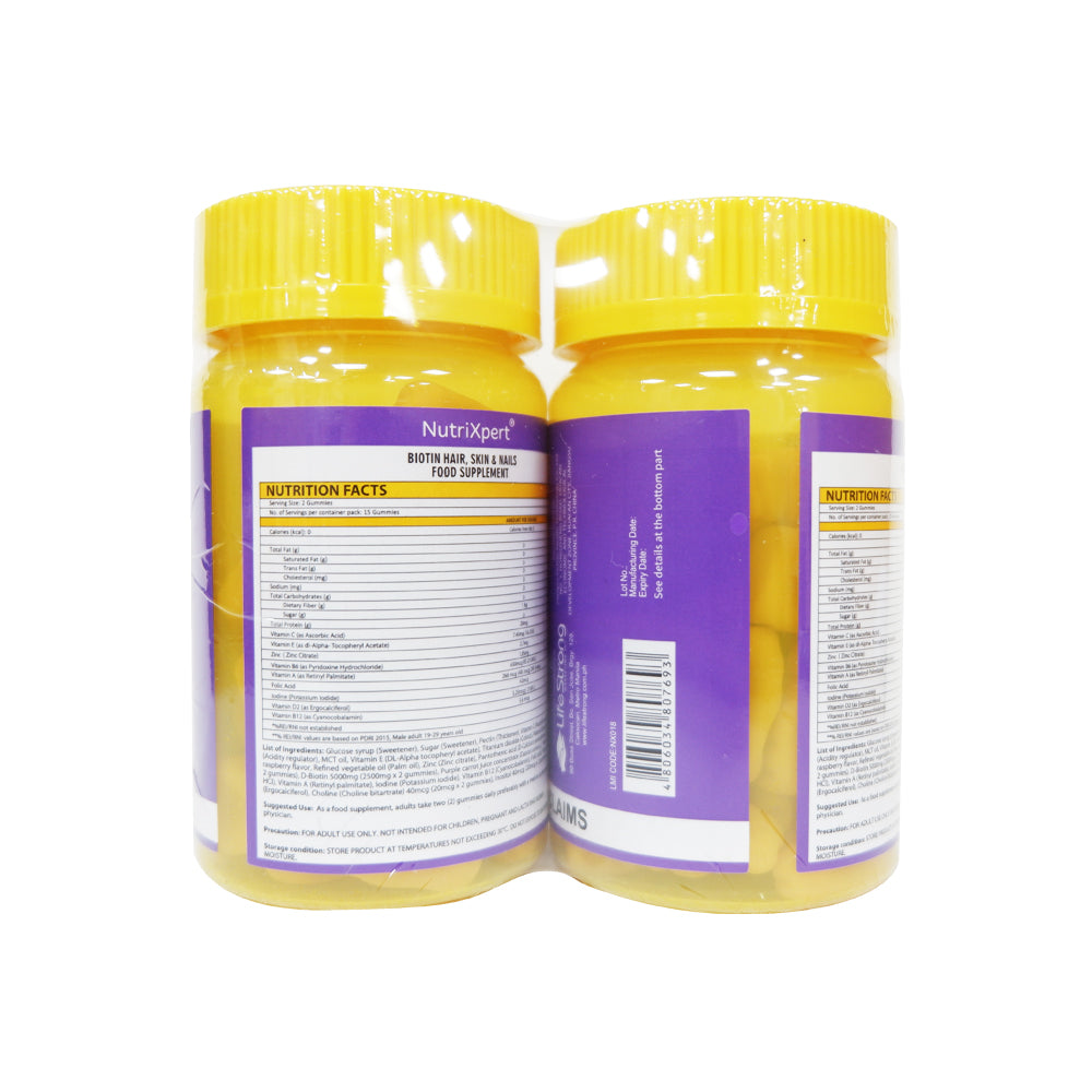 NutriXpert Biotin Hair, Skin & Nails Gummies 30's Bundle