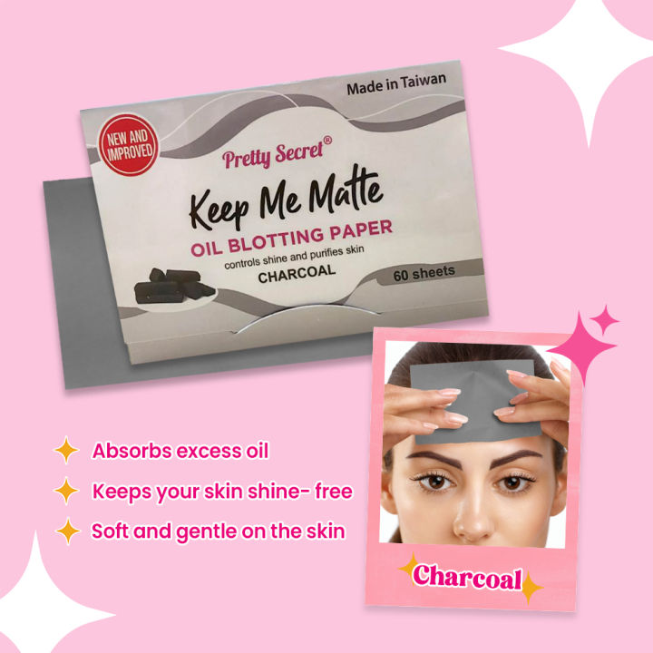Pretty Secret Oil Blotting Paper x 60's - Bamboo Charcoal