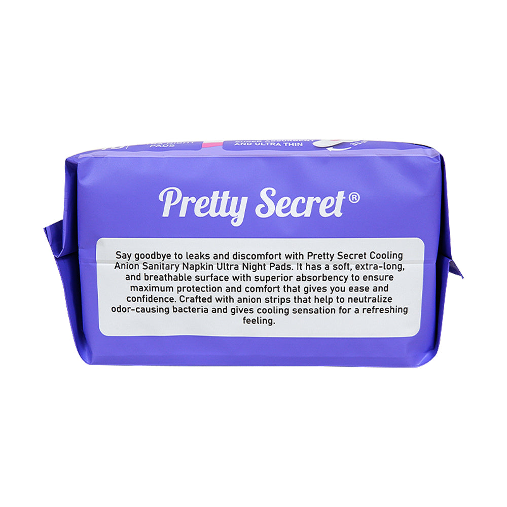 PRETTY SECRET Cooling Anion Sanitary Napkin Ultra Night Pads