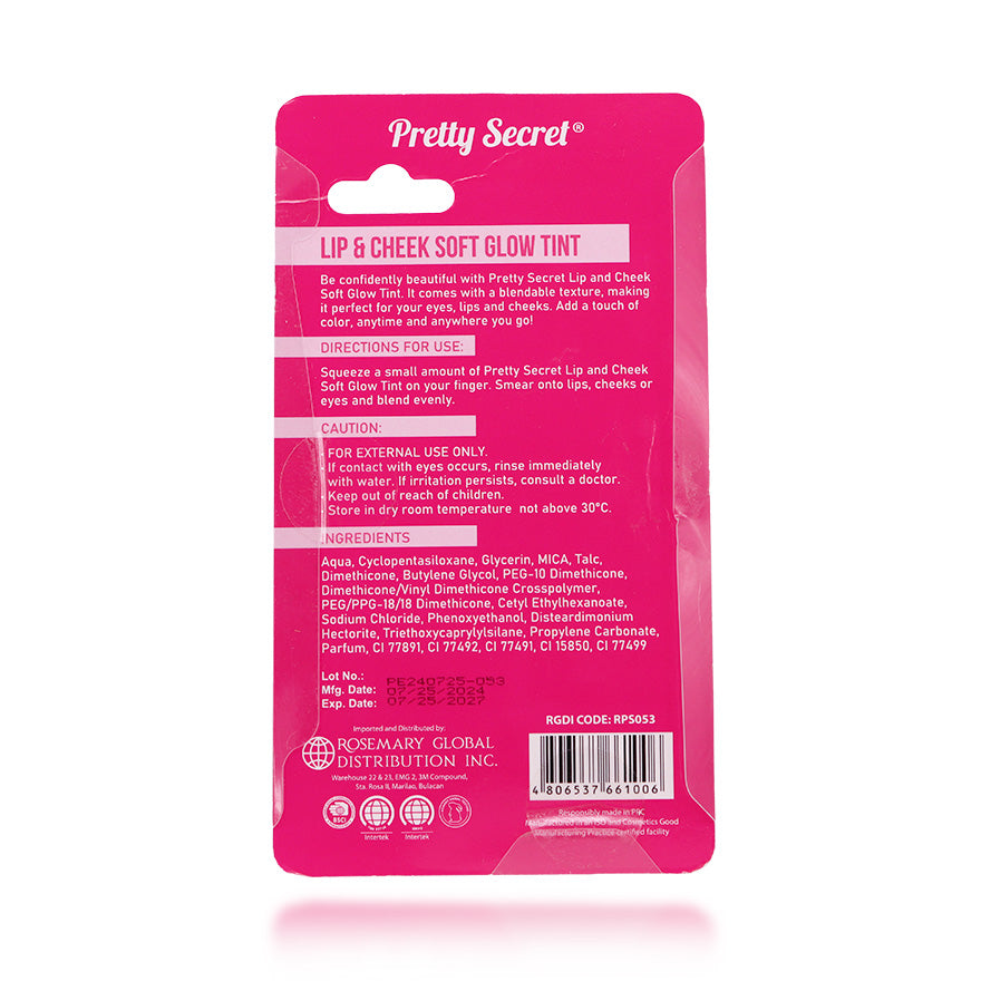 Pretty Secret Lip & Cheek Soft Glow Tint # 01 Warm Blush 10ml
