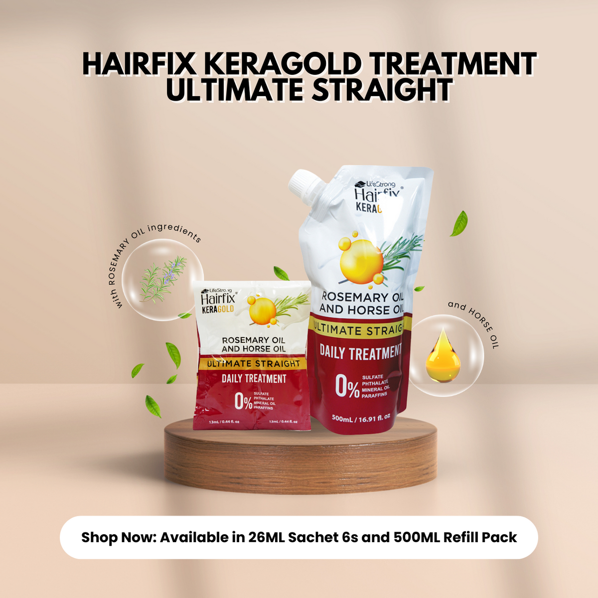 Hairfix KeraGold High Amplify Treatment - Rosemary & Horse Oil