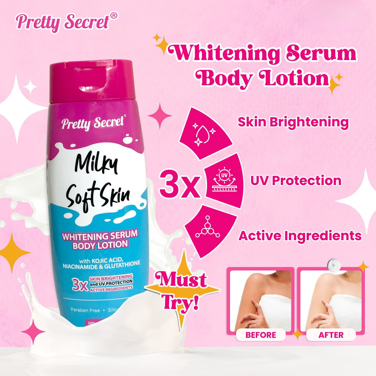 Pretty Secret Whitening Body Lotion - 500ml