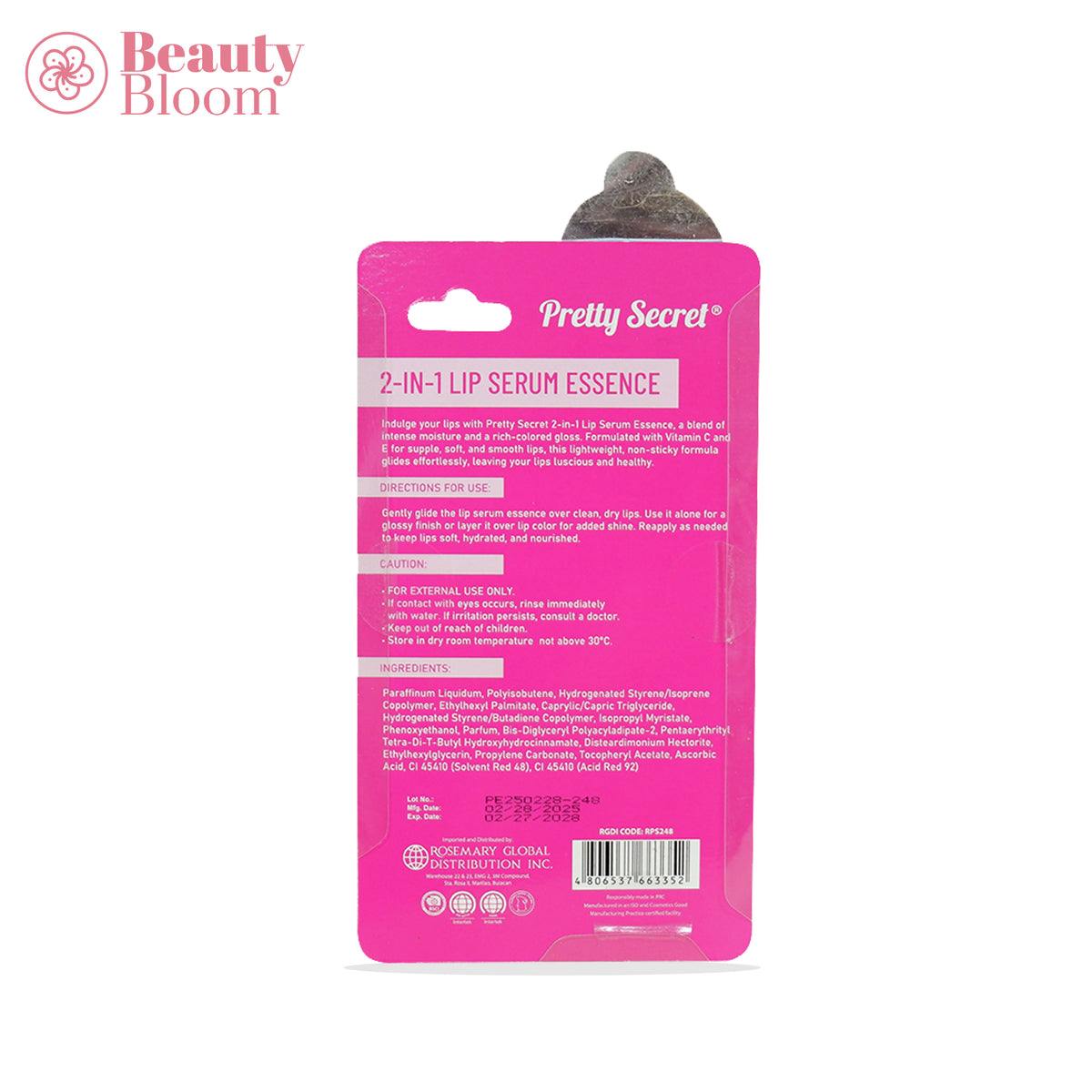 Pretty Secret 2-in-1 Lip Serum Essence 4ml