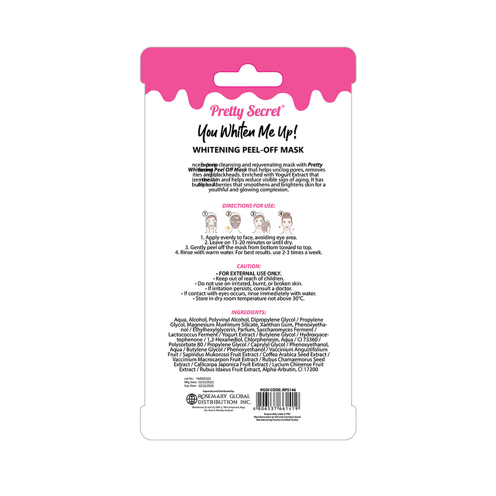 Pretty Secret Whitening Peel Off Mask 30g Yogurt & Arbutin