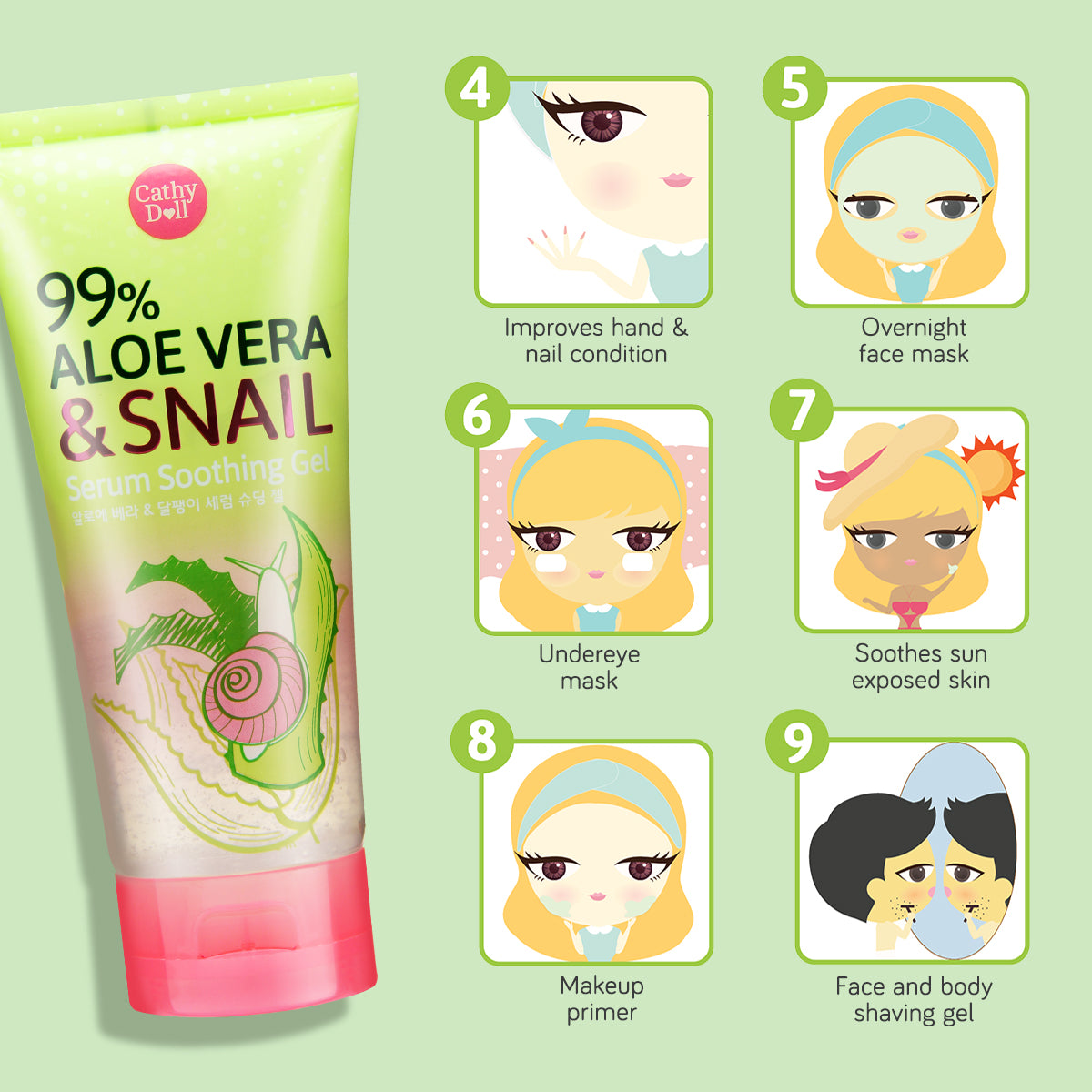 Cathy Doll Aloe Vera & Snail Serum Soothing Gel