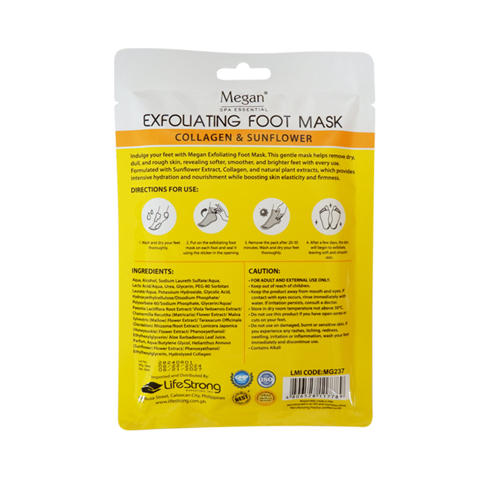 Megan Exfoliating Foot Mask with Collagen & Sunflower