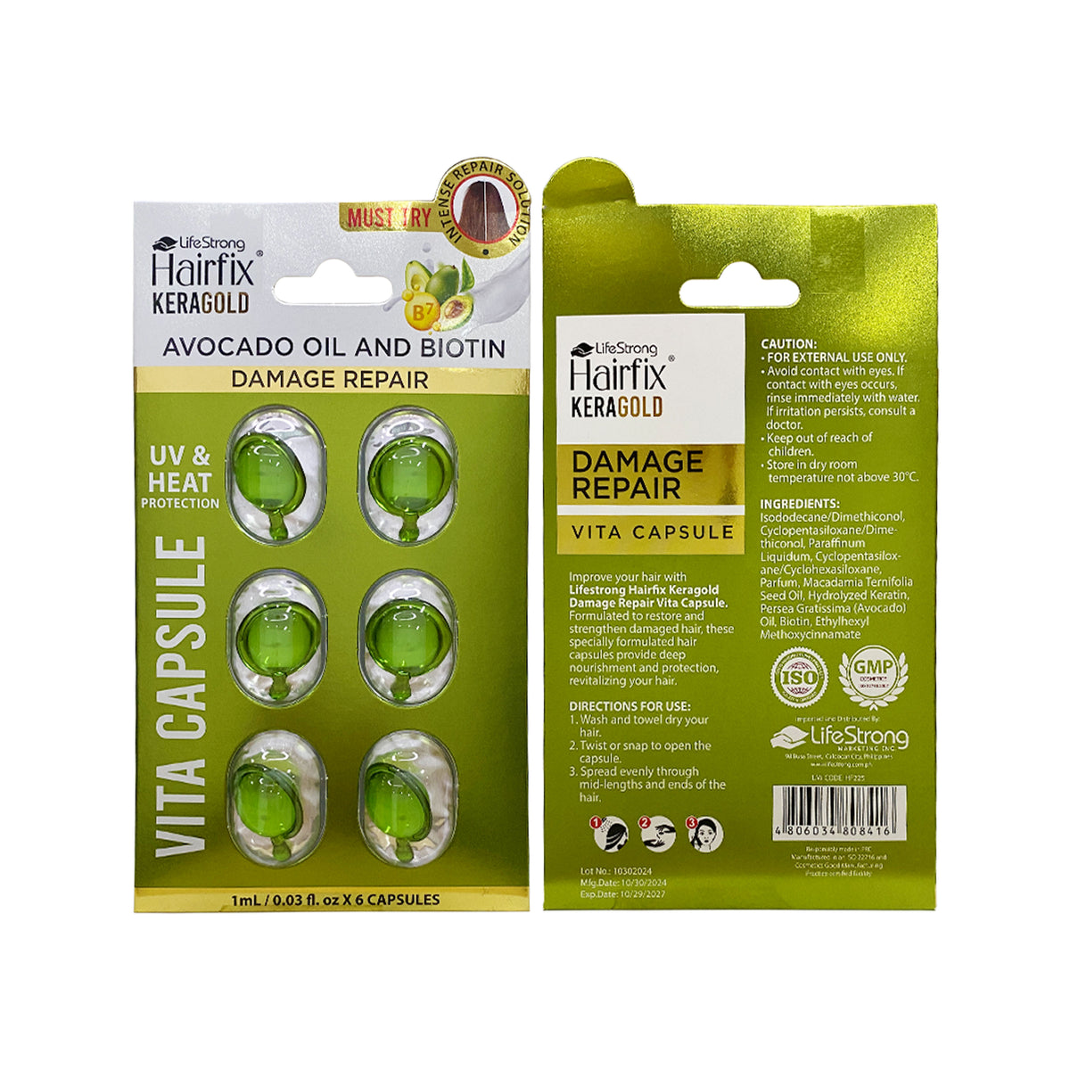 Hairfix Keragold Vita Capsule 1ml x 6s