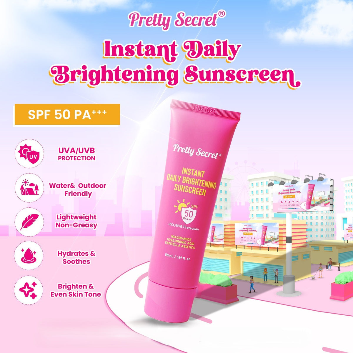 Pretty Secret Instant Fairness Brightening Sunscreen SPF50 - 50ml