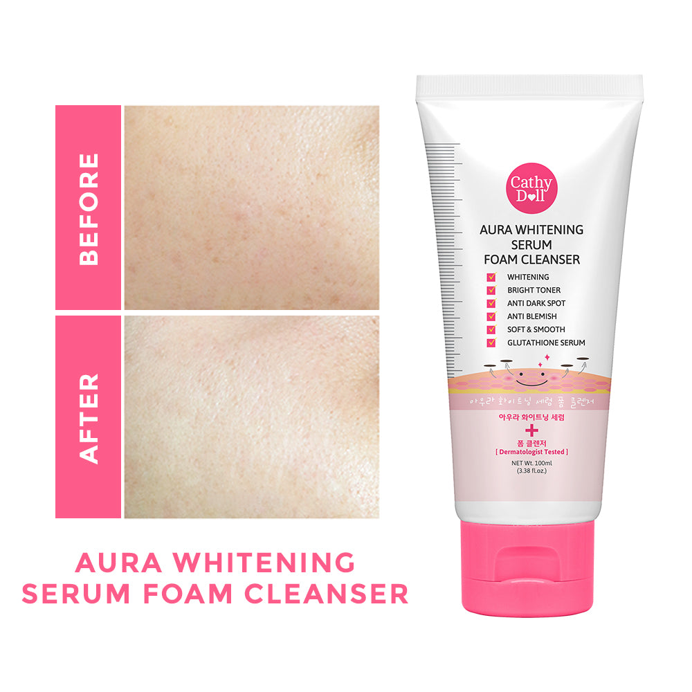 Cathy Doll Aura Whitening Serum Foam Cleanser and Acne Solution Serum Foam Cleanser 100ml