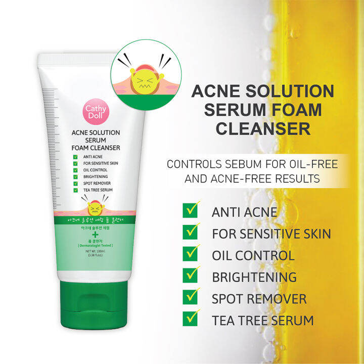 Cathy Doll Aura Whitening Serum Foam Cleanser and Acne Solution Serum Foam Cleanser 100ml