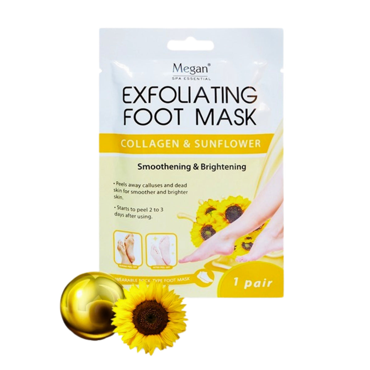 Megan Exfoliating Foot Mask with Collagen & Sunflower