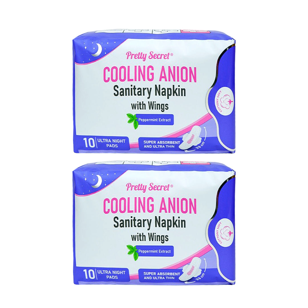PRETTY SECRET Cooling Anion Sanitary Napkin Ultra Night Pads