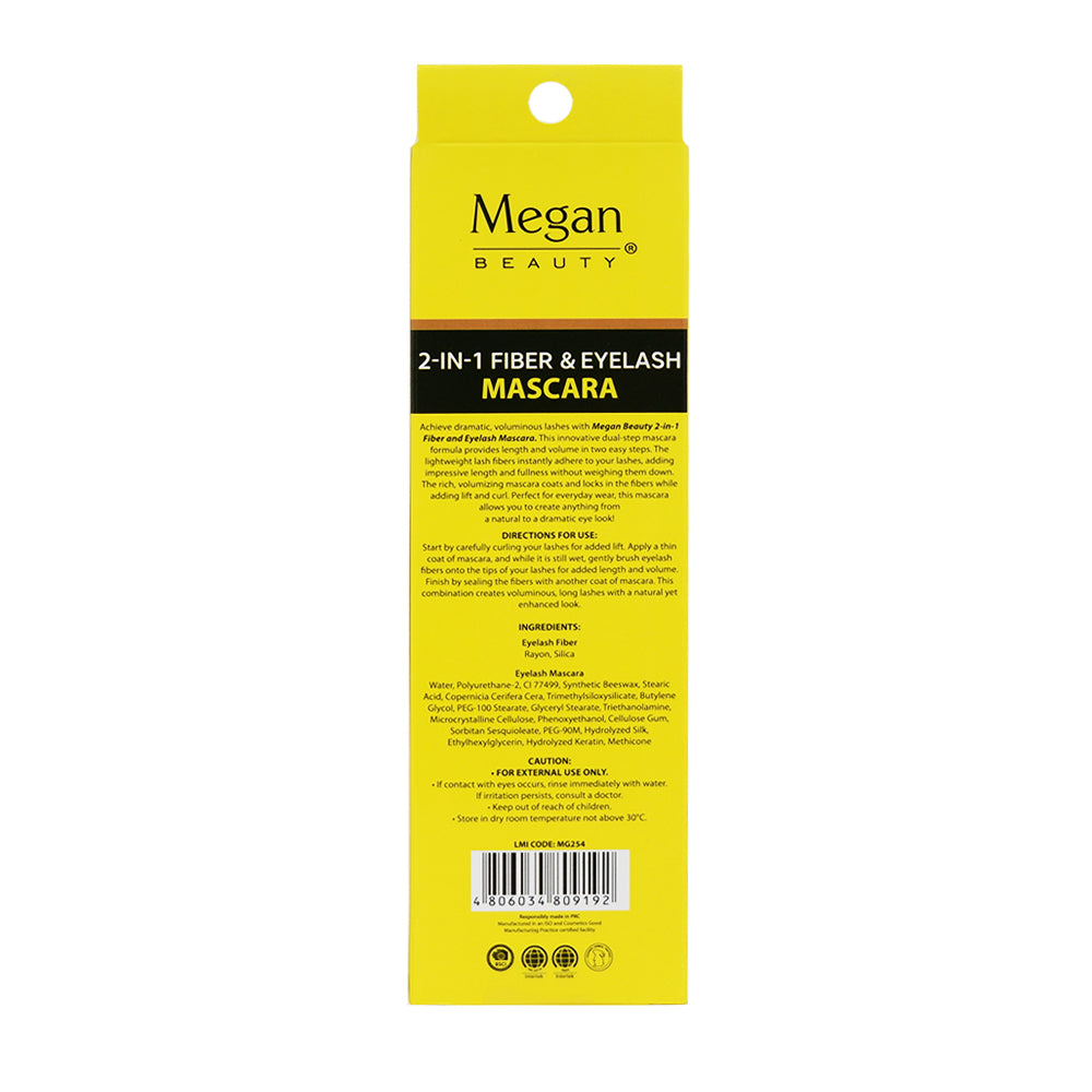 Megan 2-in-1 Fiber & EyeLash Mascara 8ml - Jet Black