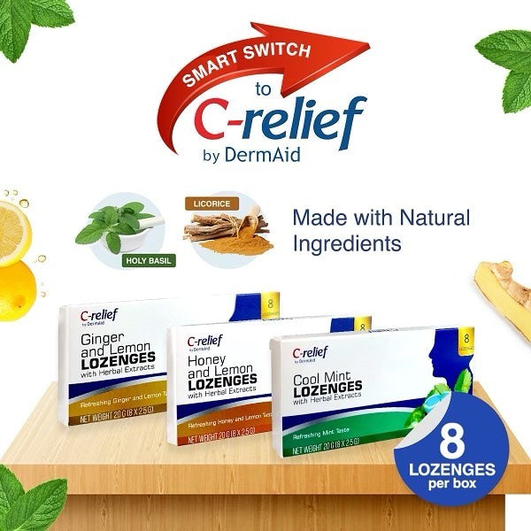 C- Relief By Dermaid Lozenges 8's Buy 1 Take 1