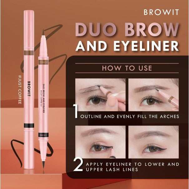 Browit Duo Brow and Eyeliner 0.35ml+0.2ml- 02 Just Coffee