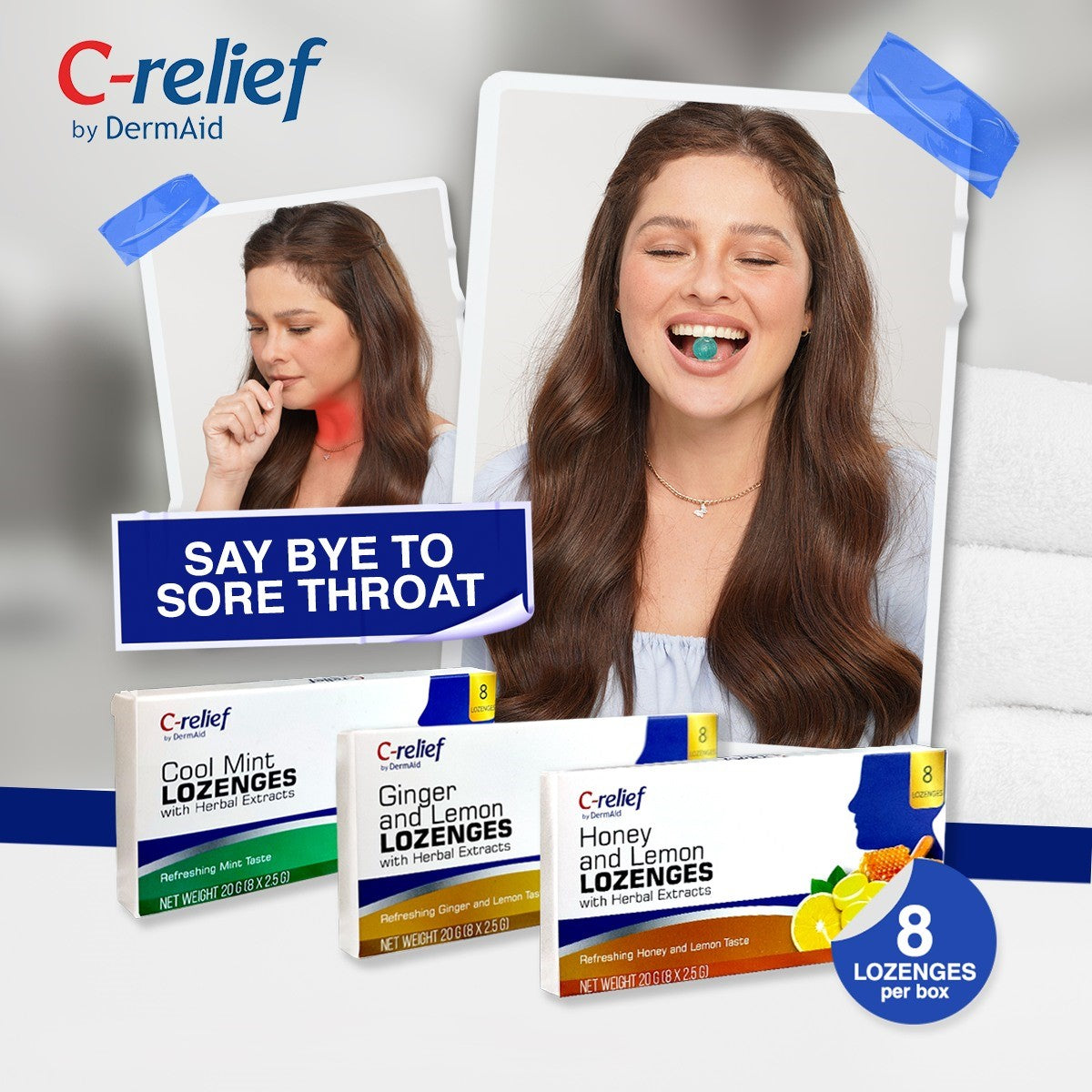 C- Relief By Dermaid Lozenges 8's Buy 1 Take 1