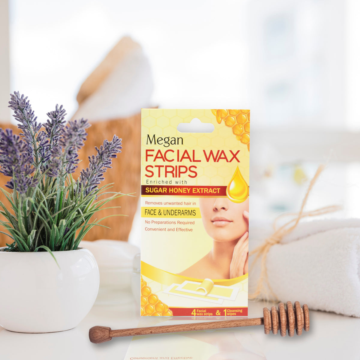 Megan Sugar Honey Facial Wax Strips 4's