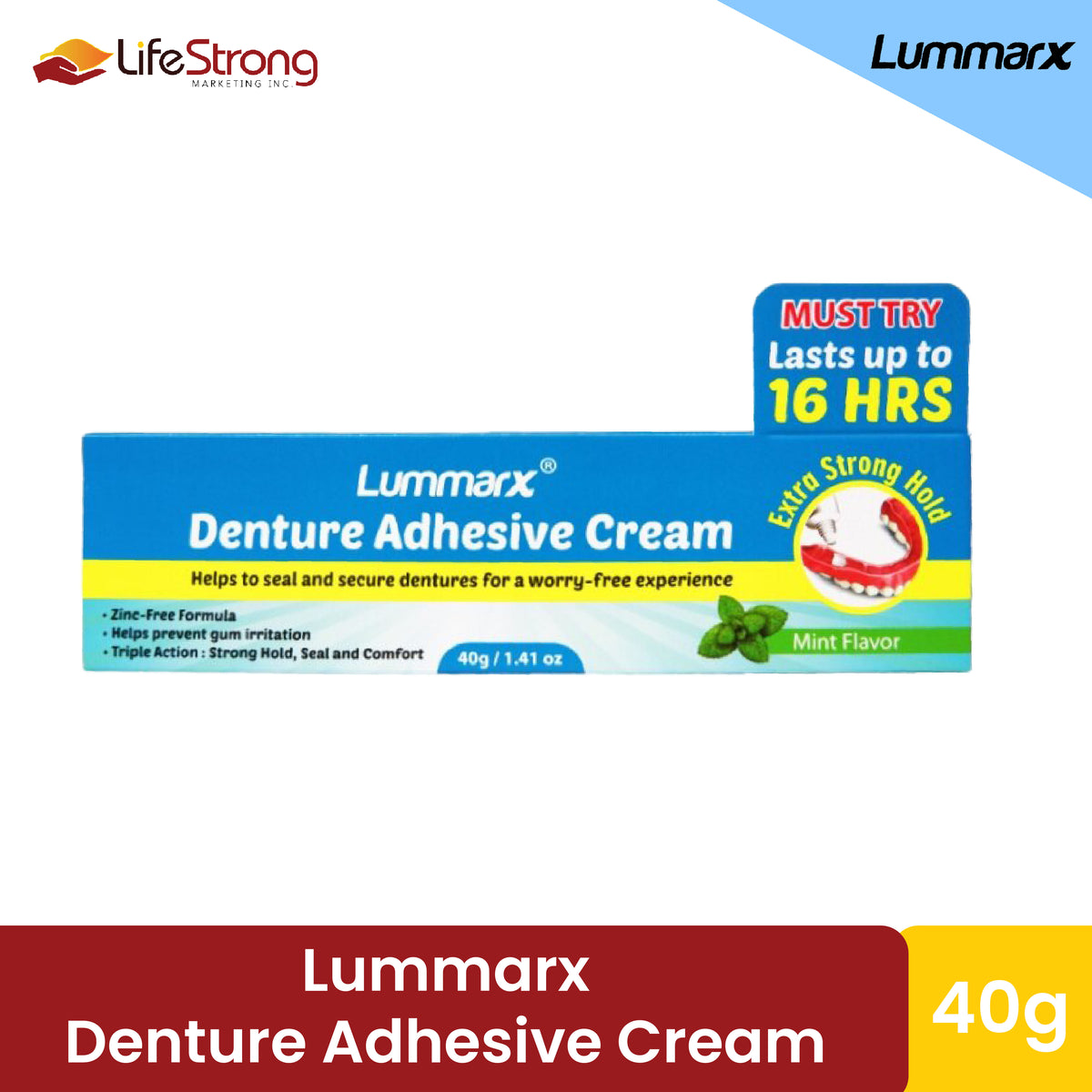 Lummarx Denture Adhesive Cream 40g