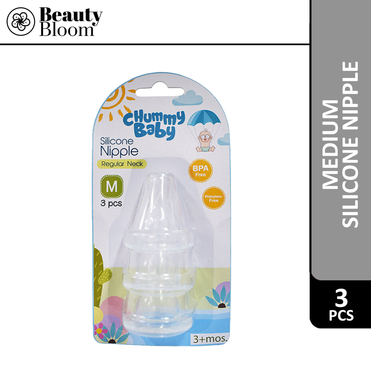 Chummy Baby Regular Neck Baby Silicone Nipple 3's